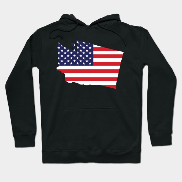 Washington State Shaped Flag Background Hoodie by anonopinion